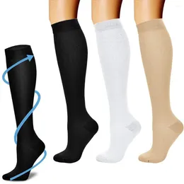 Men's Socks Unisex Soft Travel Stockings Anti-Fatigue Knee High Compression Flight Comfortable