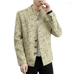 Men's Suits Boutique Fashion Trend Comfortable And Handsome Stand Collar Tunic Jacket Trendy Teen Slim Night Market Tide Brand Suit
