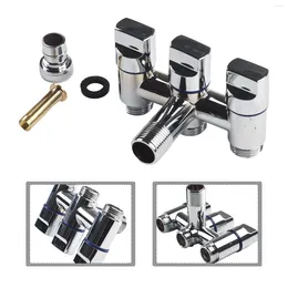 Bathroom Sink Faucets Valve Control Kitchen 1-In-Three 1PCS Black Gray Rotary Switch Silver Stainless Steel Practical