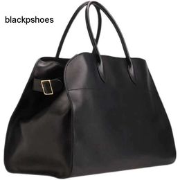 The Row TR Genuine Best-quality Bag Same Lily Dong Jiebai R00ow Leather Big Bag Commuting Margaux 15 Handheld One Shoulder Tote Bag 231226