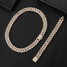 Pass Diamond Tester 8mm vvs moissanite jewelry copper bracelet cuban link chain necklace