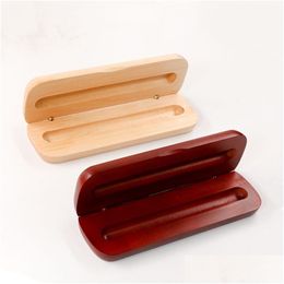 Packing Boxes Wholesale Wooden Pen Quality Pencil Cases Empty Natural Gift Drop Delivery Office School Business Industrial Dh2Es