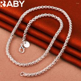 Pendants URBBAY 925 Sterling Silver 4mm Round Box Chain Necklace For Woman Man Jewelry Fashion Wedding Engagement Party Accessories