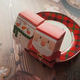 Gift Wrap 12 5 7.5cm 10pcs Red Christmas Santa Claus Snowman Paper Box Cookie Candy Sweet Chocolate Party Packaging