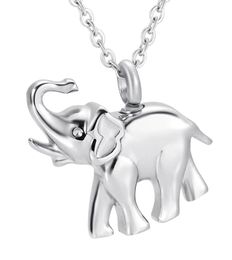 Lovely White Elephant Necklace Stainless Steel Cremation Jewellery Memorial HumanPet Ashes Urn Pendant Women Men Kids Unisex Fashio3763751