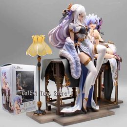 Action Toy Figures 23cm Cute Rem Emilia Cheongsam Action Figure Anime Re Life in A Different World From Zero Figures PVC Collectible Doll Toy