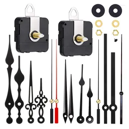 Clocks Accessories 2 PCS High Long Shaft Clock Movement Mechanism With 5 Different Pairs Of Hands DIY Black Repair Parts