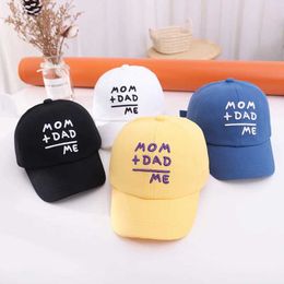 Caps Hats Embroidered Letter Baseball Cap for Baby Korean Cotton Toddler Peaked Hat Summer Adjustable Kids Boy Girl Sun Hats Y240517