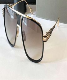 Vintage Square Sunglasses Gold Black Brown Smoke 2077 Glasses occhiali da sole Fashion Men Sunglasses new with box4914754