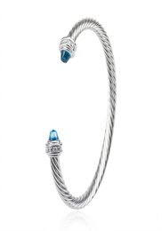 Bangle Bracelets Cable Topaz Color Bracelet 5mm Women Bangles Bracelet Whole1714323