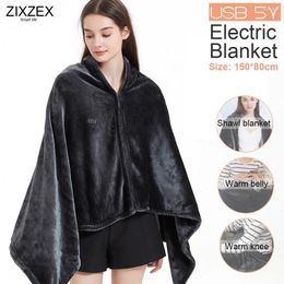 Blankets 5V USB Electric Blanket Rapid Heating Shawl Soft Silky Body Warmer Bed Heater In Winter