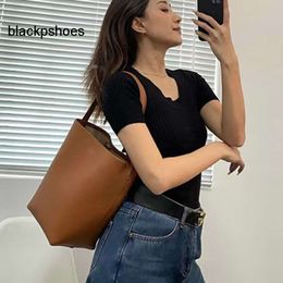 The Row TR bucket tote bag 2023 large single bag capacity shoulder portable leather handbag versatile handbag designer