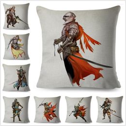 Pillow Medieval Warrior Pillowcase Decor Cartoon Cover For Sofa Home Car Children Room Polyester Case 45x45cm