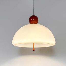 Nordic LED Pendant Light Mushroom Glass Indoor Lighting Bedroom Bedside Living Room Dining Room Decor Aesthetics Light Fixtures