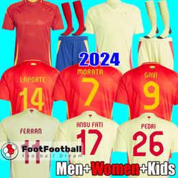 S-4XL 2024 Spainish Soccer jerseys player fans Asensio MORATA GAVI FOOTBALL Shirts 2025 Espana camiseta de futbol FERRAN Gaya men kids SERGIO SpaINS Ansu Fati kits set