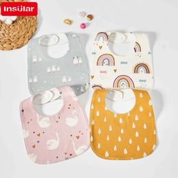 Bibs Burp Cloths Insular 3-piece baby bib Burp Cloths bib soft cotton adjustable bib U-shaped newborn feeding bib baby bib Saliva ToweL240514