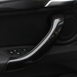 Accessories Carbon Fibre Style Car Inner Door Handle Decoration Cover For BMW X1 F48 201618 ABS 4pcs Auto Interior Modified Styling