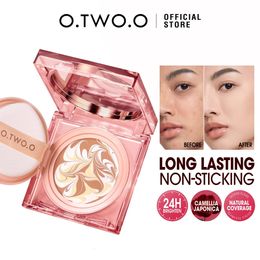 O. Two. O Triple Cushion Compact Face concealer Whitening BB CC Cream Natural Oil Control Waterproof High Cover Makeup Base 240429