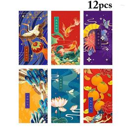 Party Favour 12Pcs Chinese Style Red Envelope Year Envelopes Gilding Hongbao Packets For Wedding Gift Kids