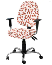 Chair Covers Lobster Sea Life Retro Elastic Armchair Computer Cover Stretch Removable Office Slipcover Split Seat
