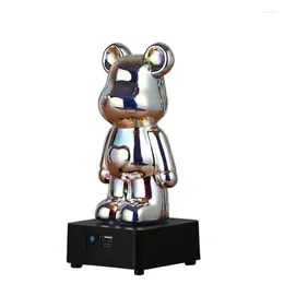 Table Lamps The Cartoon Bear Colourful Bluetooth Remote Control Speaker 3D Creative Glass Nightlight Atmosphere Gift Dazzling Light