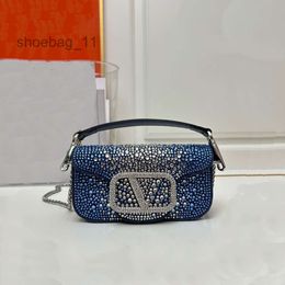 Famous designer shoulder bag, diamond inlaid crystal handbag, fashionable women's chain dining bag, high-end diamond handbag, mini underarm bag