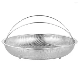 Double Boilers Steam Baskets Vegetable Washing (225cm Net Tray With Handle) Steamer Pot Steaming Rack