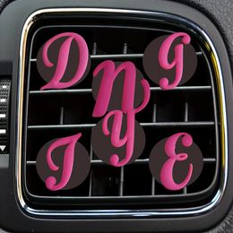 Safety Belts Accessories Pink Large Letters Cartoon Car Air Vent Clip Freshener Outlet Clips Per Drop Delivery Otrto