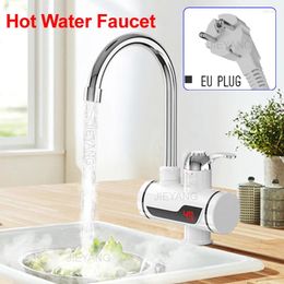 Kitchen Faucets Faucet 3000W Instant Electric Water Heater Tap Temperature Display Cold Heating Sink Mixer EU Plug