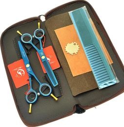 Hair Scissors 55quot Professional Hairdressers Cutting Thinning Tesouras Japan Steel Salon Barbers Shears With Leather Bags A006269066