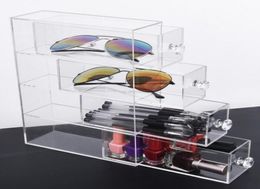 Multifunction Clear Acrylic Makeup Organizer Storage Box Portable Make Up storage drawer Glasses pen Cosmetic display box12390891