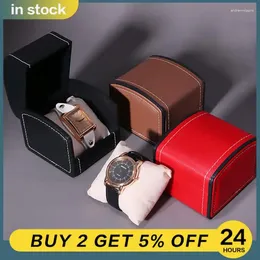 Watch Boxes Box High-end PU Leather Storage Holder Durable Flip Display Women Men Simple Portabel Gift Wholesale