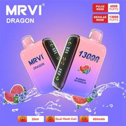 Vape Deschierbar MRVI Dragon 13000 Puffs Geek Bar Carts Einwegpuff 20k 20ml Pod Dual Mesh Spulenpulsmodus Dampf