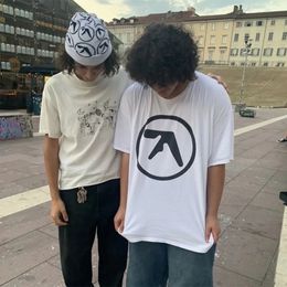 Men T-Shirt Aphex Twin Shirt 100% Cotton Print Oversized Y2k Streetwear Tees Short Sleeve Tops Korean Fashion Aesthetic Clothing 240510