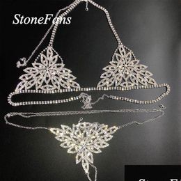 Other Stonefans Sexy Rhinestone Body Chain Harness Jewellery For Women Charm Bling Bikini Bralette Underwear Jewelry241W Drop Delivery Dhxvg