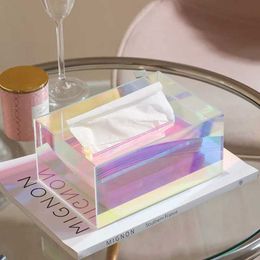 Tissue Boxes Napkins Acrylic tissue and face towel storage box household living room hygiene napkins toilet wall hanging paper tissue box holder B240514