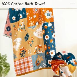 Towel Pastoral Style Bath 75x150 Skin-friendly Beach Towels Pure Cotton Washcloth For Home Cartoon Kids Toalhas De Banhos