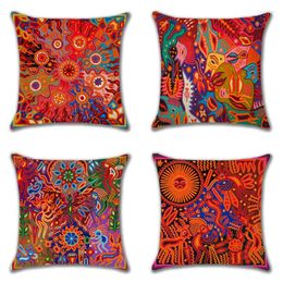 Pillow Ethnic Mexico Patterns Linen Pillows Case Apollo Abstract Painting S Sofa Couch Throw Decor Home