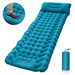 Sleeping Pad Camping Inflatable Mat Outdoor Air Mattresses Ultralight Portable Bed Cushion Pillow Hiking Trekking 240430