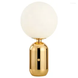 Table Lamps Modern LED Desk Lamp E27 Nordic Glass Spherical Lighting Suitable For Bedroom Bedside Living Room Golden