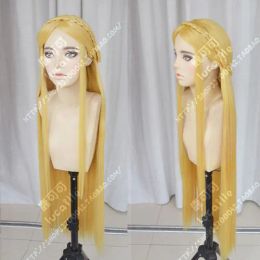 Wigs The Legend of Zelda Princess Zelda 100cm Long Braid Blonde Cosplay Hair Wig