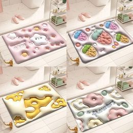 Bath Mats 3D Cartoon Mat Washbasin Anti-skid Bathroom Carpet Bathtub Side Floor Shower Room Doormat Memory Foam