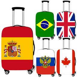 Saudi Arabia Spain France National Flag Print Luggage Cover Travel Accessories Antidust Suitcase Protective Elastic 240429