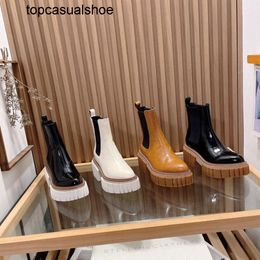Stella Mccartney black ankle Emilie Casual Boots white brown Wear resistant platform comfort Chelsea boot women Leather shoes waterproof designer u81p#