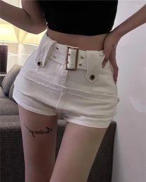 Skirts Sexy Short Mini Denim Women Summer White Skirt With Shorts Y2k Women's Jean Belt Vintage Black Faldas Belted