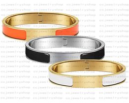 Fashion Bangle designer jewelry Enamel Charm Bracelet Chain 18K gold plated stainless steel for WomenGirl Wedding Mother039s D9212370