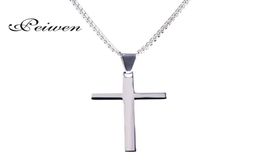 Pendant Necklaces Jesus Necklace For Men Women Stainless Steel Box Chains Crucifix Silver Colour Lucky Prayer Jewellery Gift3846129