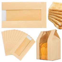 Gift Wrap 25 Pcs Paper Bread Bags 13.7x8.2x3.9 Inch For Homemade Home Bakers