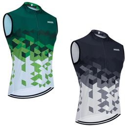 Green cycling jersey sleeveless team Rosti cycling vest Maillot mens Ropa Ciclismo cycling Gilet jersey 3 back pockets 240515