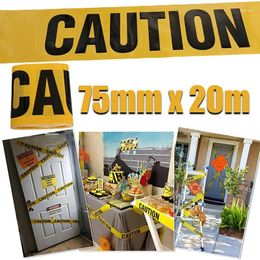 Party Decoration 20m Halloween Warning Tape CAUTION Signs Props Danger Line Isolation Belt Sign Outdoor Garden Decor